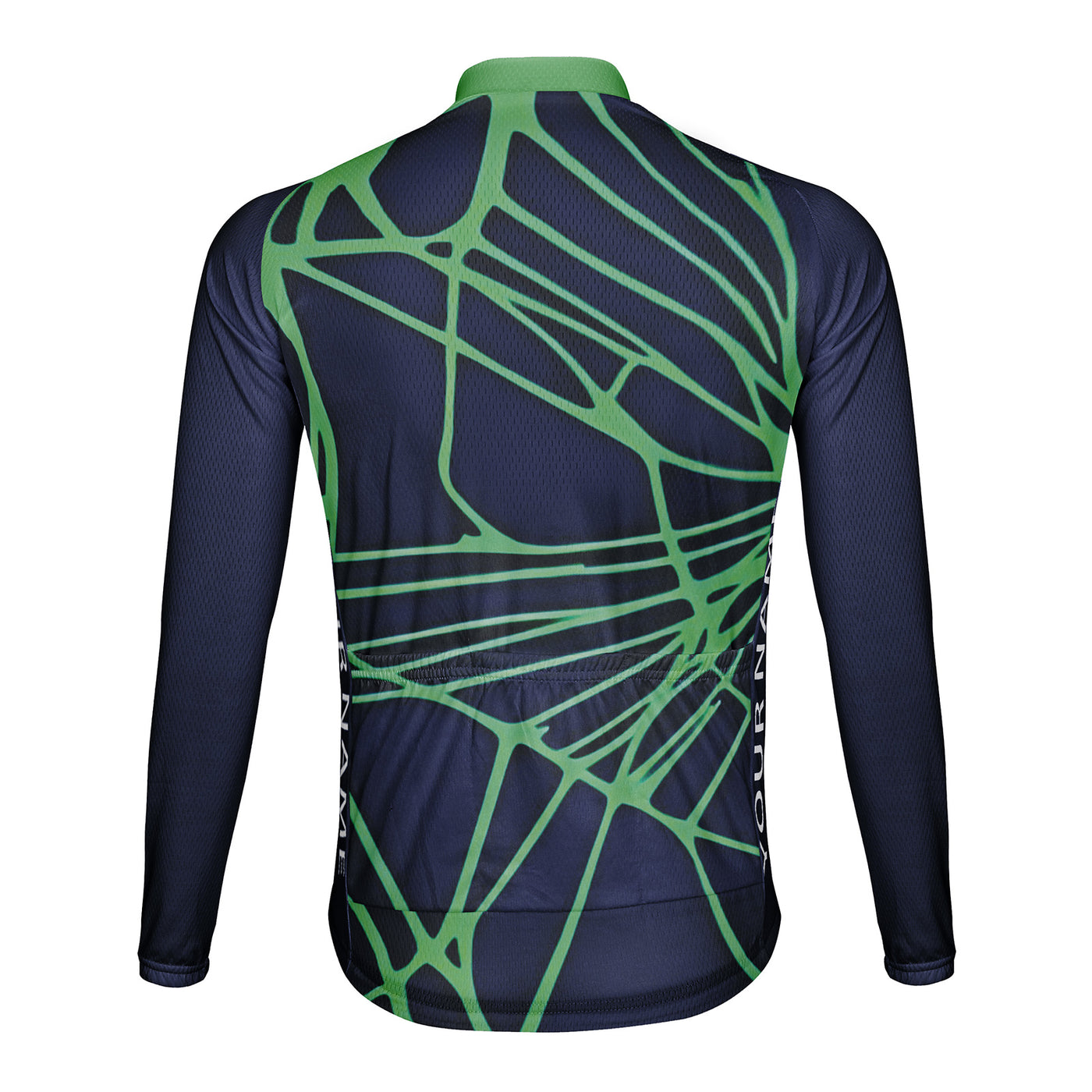 Customized Spider Web Men's Winter Thermal Fleece Cycling Jersey Long Sleeve