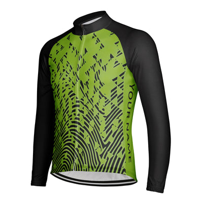 Customized Fingerprint Image Men's Cycling Jersey Long Sleeve