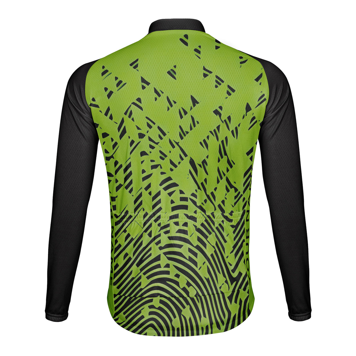 Customized Fingerprint Image Men's Winter Thermal Fleece Cycling Jersey Long Sleeve