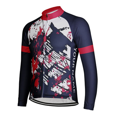 Customized Messy Graffiti Men's Cycling Jersey Long Sleeve