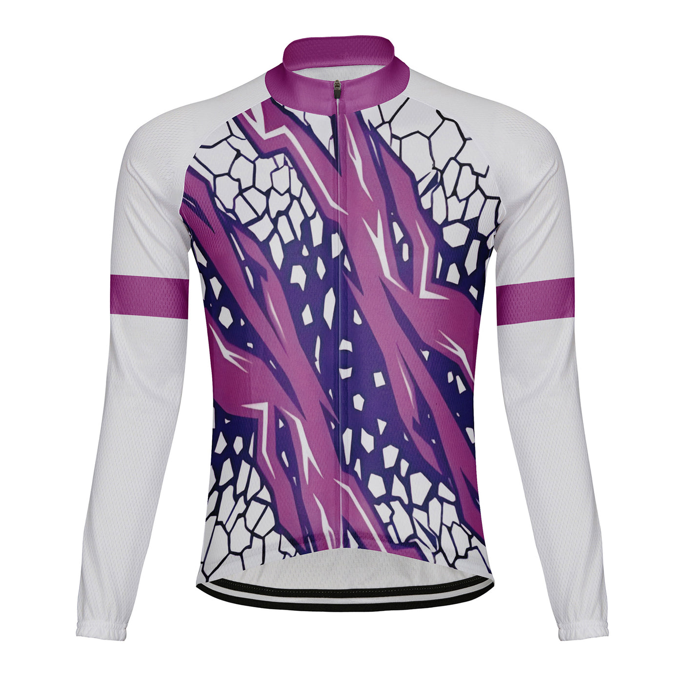 Customized Flame Lock Men's Winter Thermal Fleece Cycling Jersey Long Sleeve