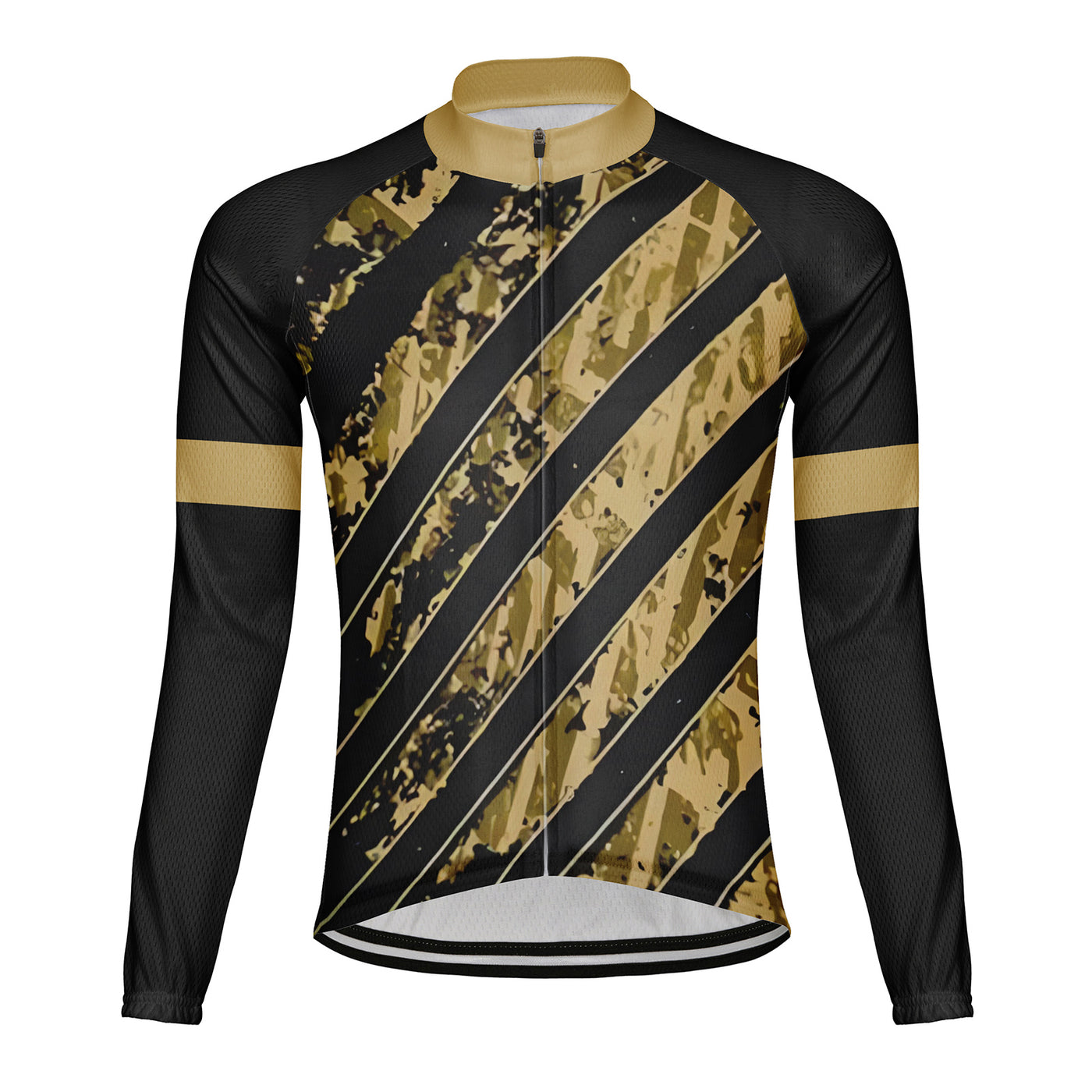 Customized Steel Plate Stripe Men's Cycling Jersey Long Sleeve