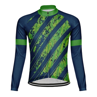 Customized Steel Plate Stripe Men's Cycling Jersey Long Sleeve