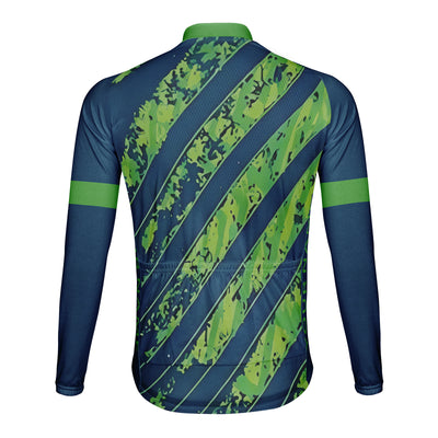 Customized Steel Plate Stripe Men's Cycling Jersey Long Sleeve