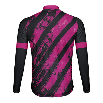 Customized Steel Plate Stripe Men's Cycling Jersey Long Sleeve