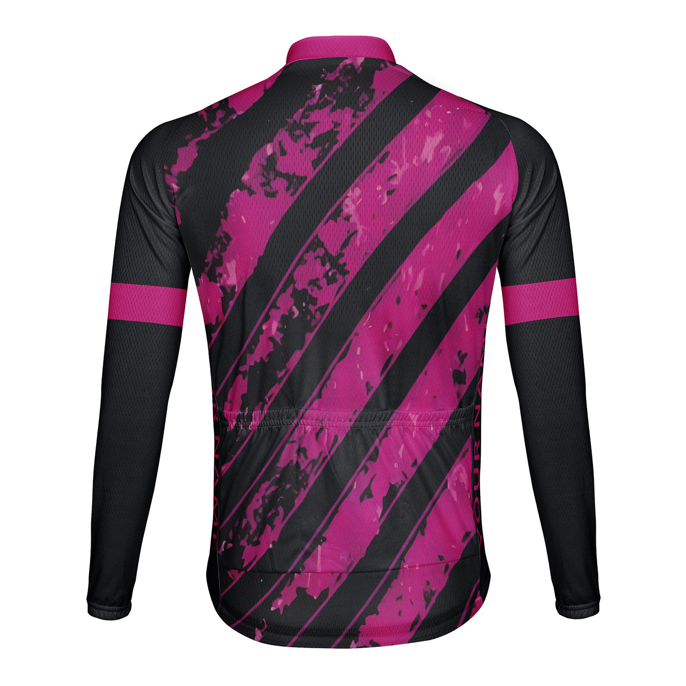 Customized Steel Plate Stripe Men's Winter Thermal Fleece Cycling Jersey Long Sleeve