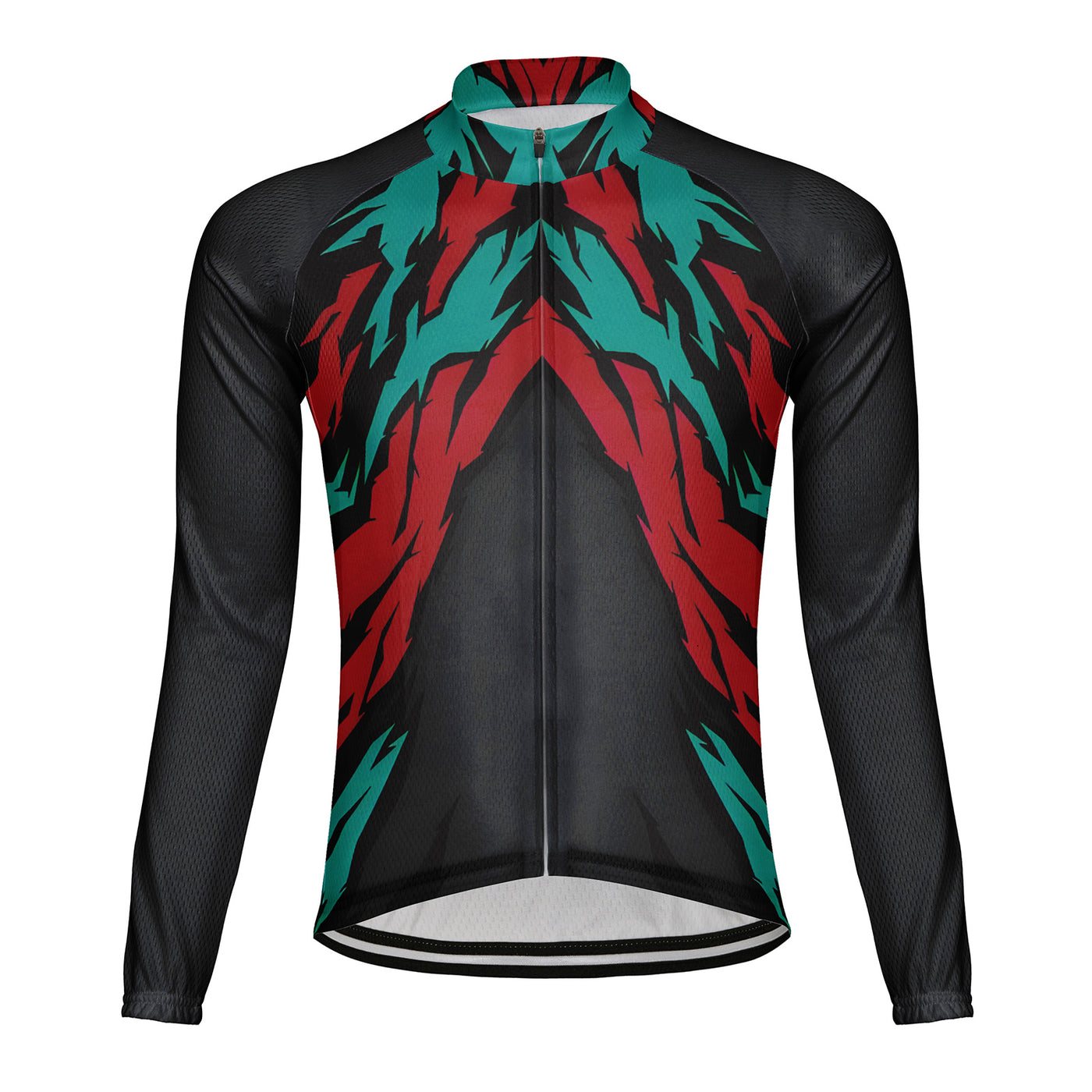 Customized Colorful Tiger Stripe Men's Winter Thermal Fleece Cycling Jersey Long Sleeve
