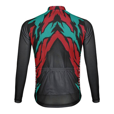 Customized Colorful Tiger Stripe Men's Winter Thermal Fleece Cycling Jersey Long Sleeve