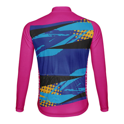 Customized Pink Blue Tide Charm Men's Cycling Jersey Long Sleeve