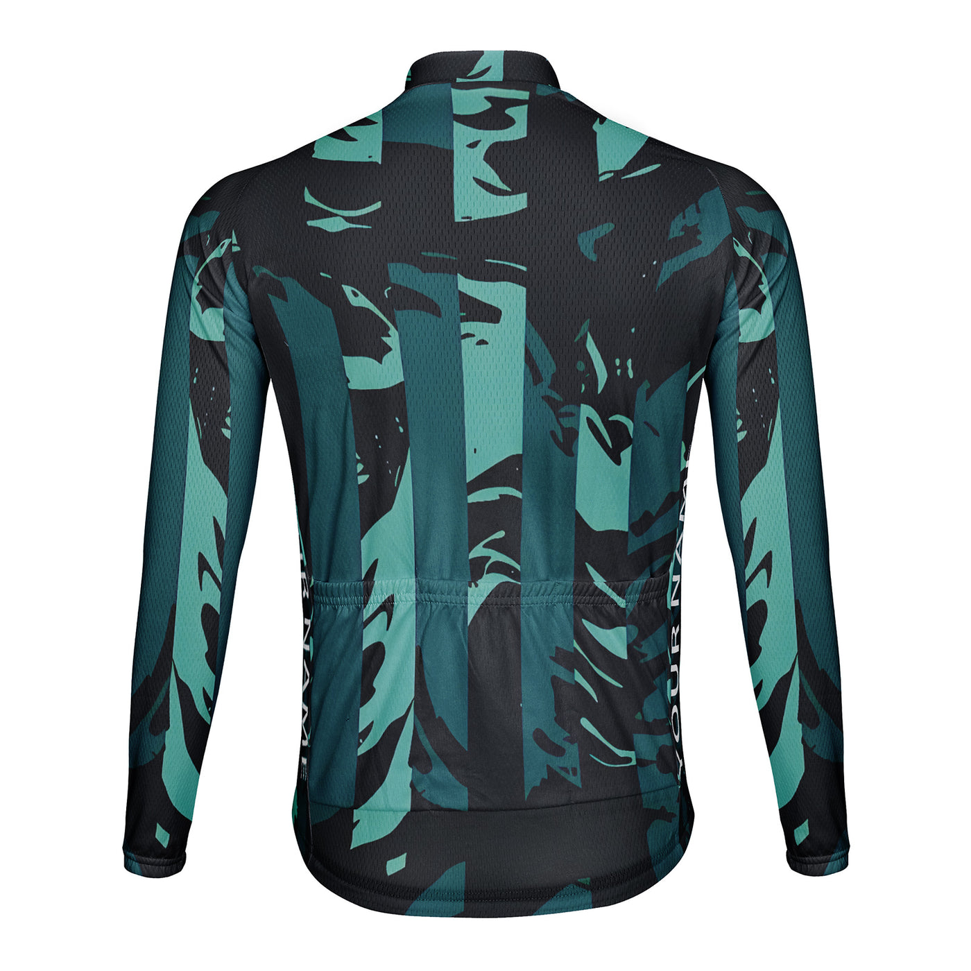 Customized Green Stripe Men's Cycling Jersey Long Sleeve
