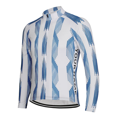 Customized Blue Rhythm Men's Cycling Jersey Long Sleeve
