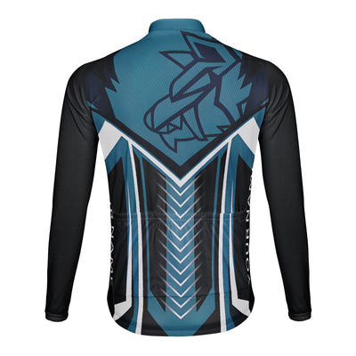 Customized Lanfeng Tower Shadow Men's Winter Thermal Fleece Cycling Jersey Long Sleeve