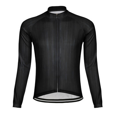 Customized Wood Grain Men's Cycling Jersey Long Sleeve