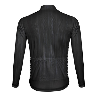 Customized Wood Grain Men's Cycling Jersey Long Sleeve