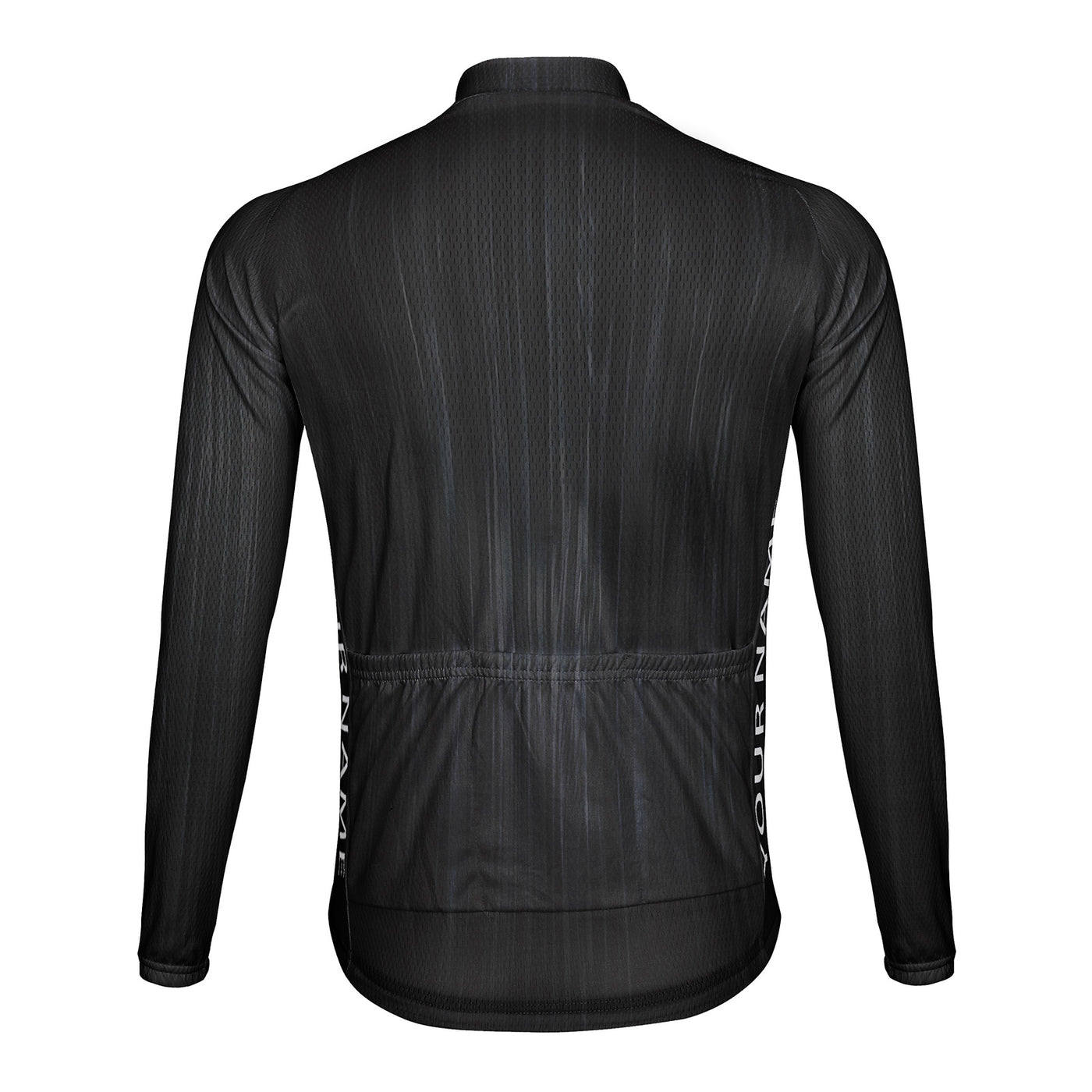 Customized Wood Grain Men's Winter Thermal Fleece Cycling Jersey Long Sleeve