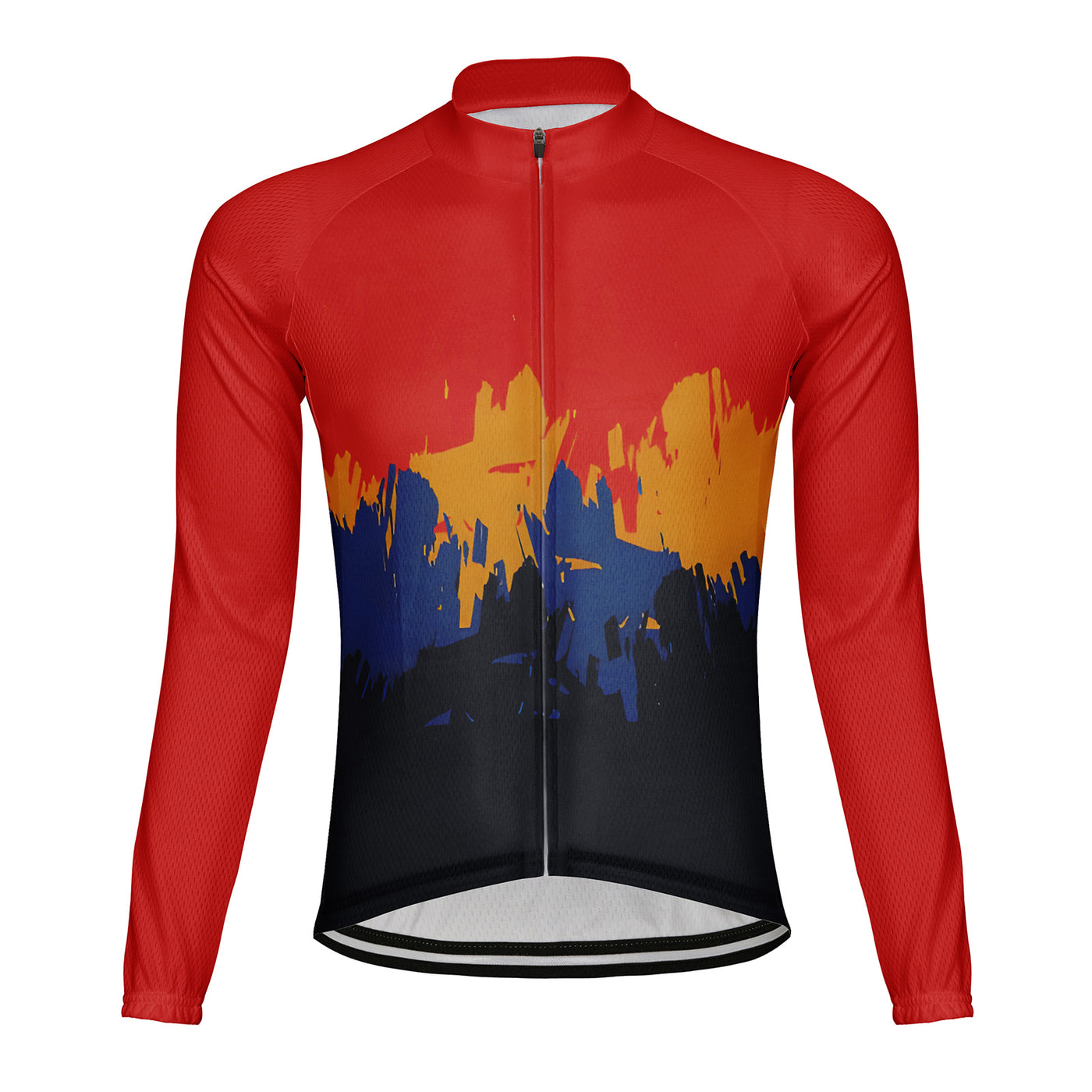 Customized Music Festival Graffiti Men's Winter Thermal Fleece Cycling Jersey Long Sleeve