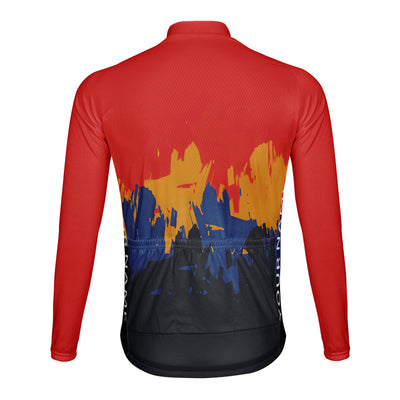 Customized Music Festival Graffiti Men's Winter Thermal Fleece Cycling Jersey Long Sleeve