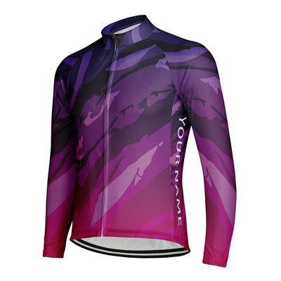 Customized Line Illusion Men's Cycling Jersey Long Sleeve