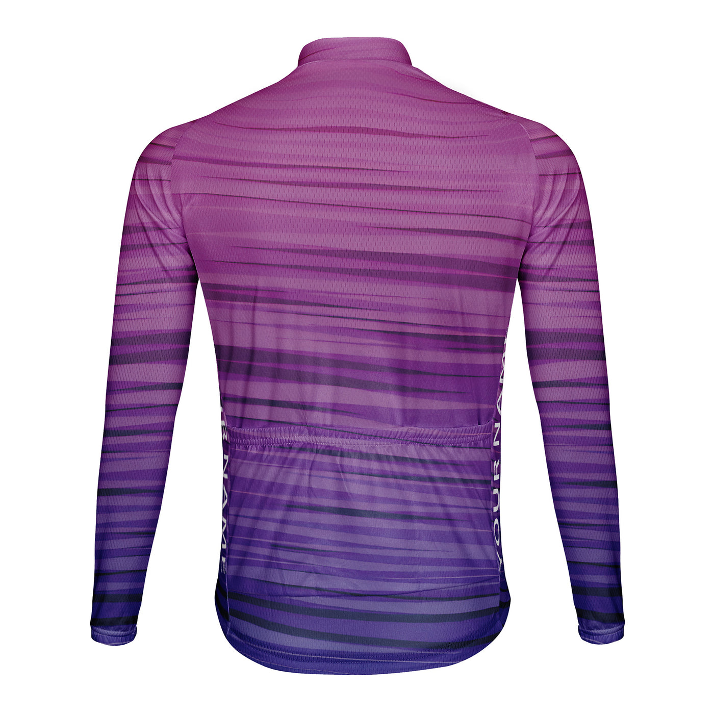Customized Pink Purple Gradient Rhythm Men's Winter Thermal Fleece Cycling Jersey Long Sleeve