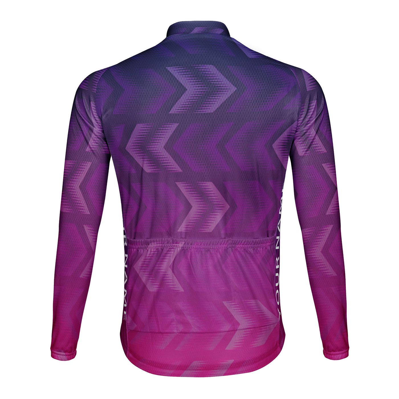 Customized Purple Pink Arrow Gradient Men's Cycling Jersey Long Sleeve