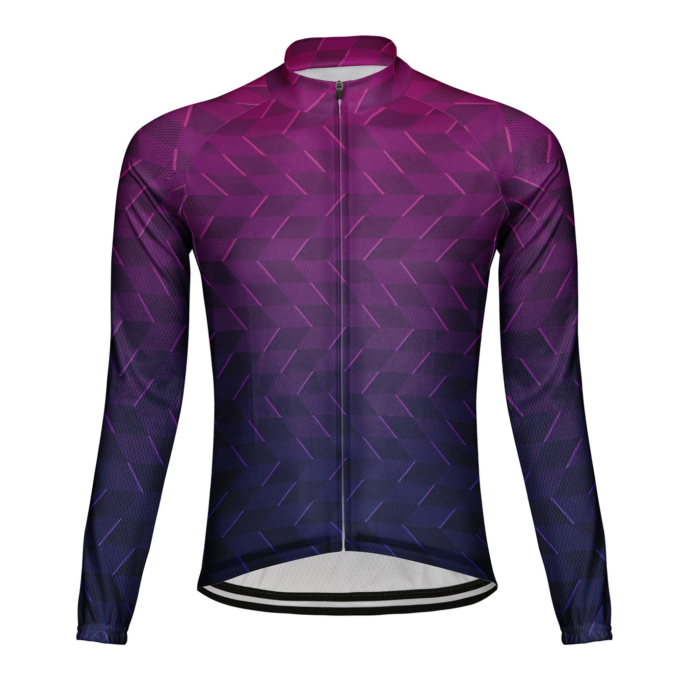 Customized Ziling Geometric Solid Men's Cycling Jersey Long Sleeve