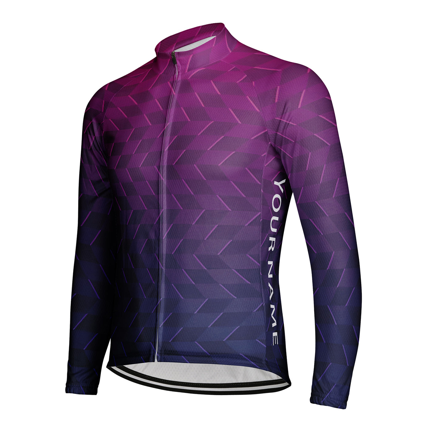 Customized Ziling Geometric Solid Men's Cycling Jersey Long Sleeve