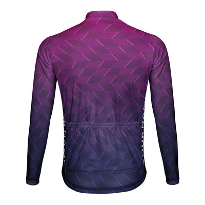 Customized Ziling Geometric Solid Men's Winter Thermal Fleece Cycling Jersey Long Sleeve