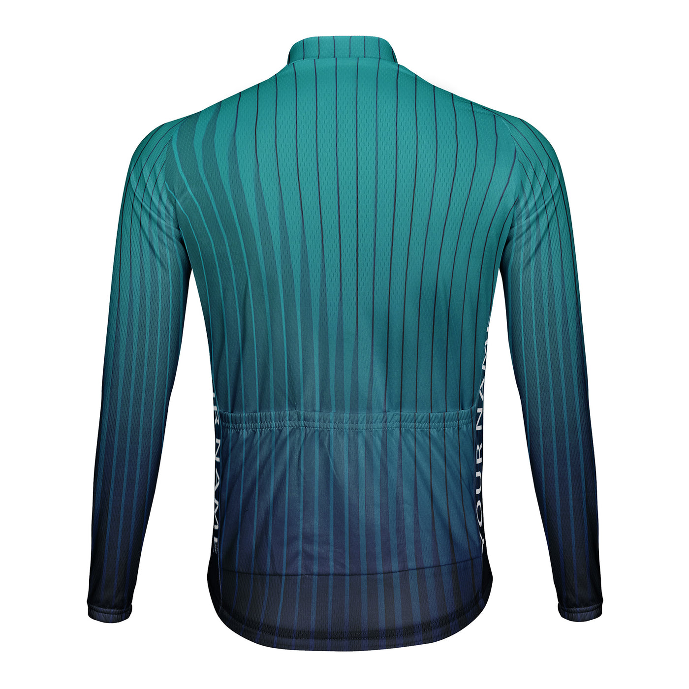 Customized Gradient Green Men's Cycling Jersey Long Sleeve