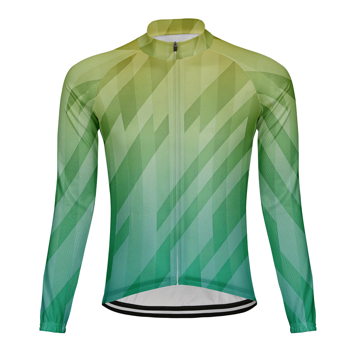 Customized Yellow green gradient Men's Cycling Jersey Long Sleeve