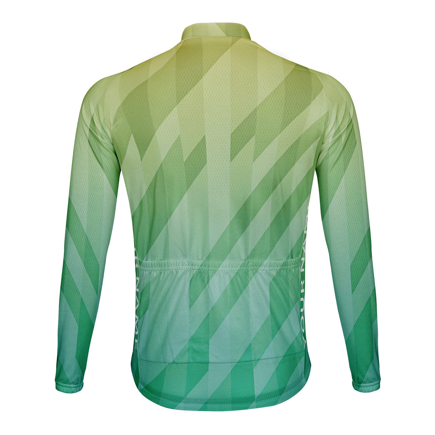 Customized Yellow green gradient Men's Cycling Jersey Long Sleeve