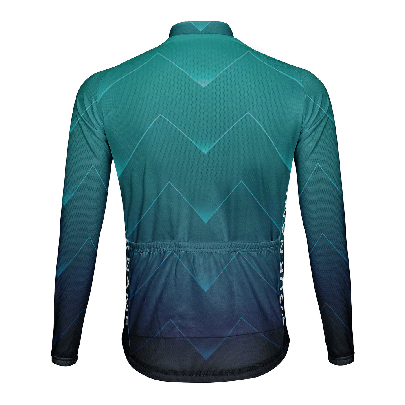 Customized Green Electrocardiogram Men's Cycling Jersey Long Sleeve