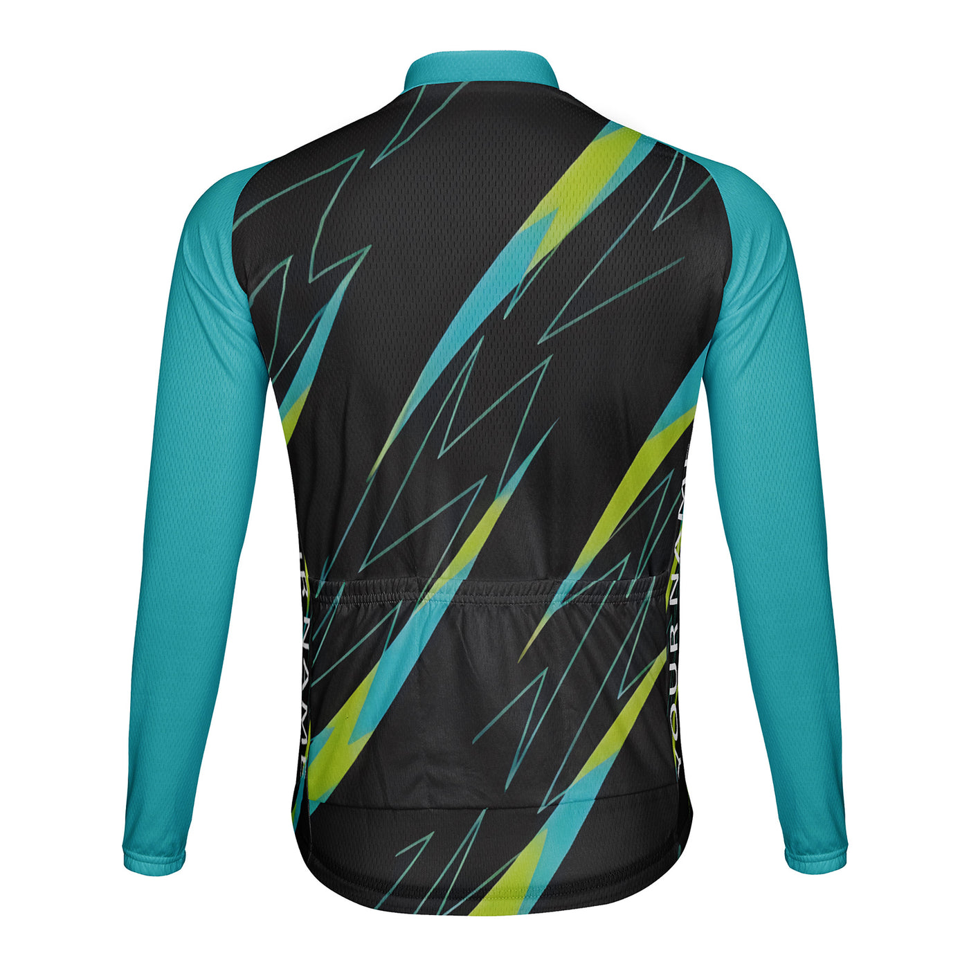 Customized Neon In The Dark Men's Winter Thermal Fleece Cycling Jersey Long Sleeve