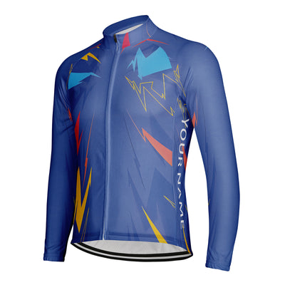 Customized Neon Arrow Rain Men's Winter Thermal Fleece Cycling Jersey Long Sleeve