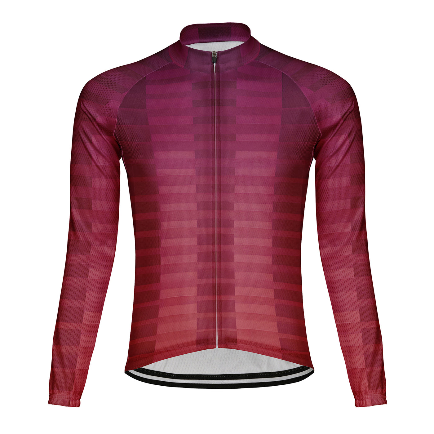 Customized Red Rhyme And Overlapping Shadows Men's Cycling Jersey Long Sleeve