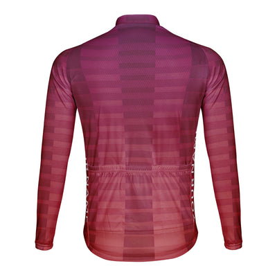 Customized Red Rhyme And Overlapping Shadows Men's Cycling Jersey Long Sleeve
