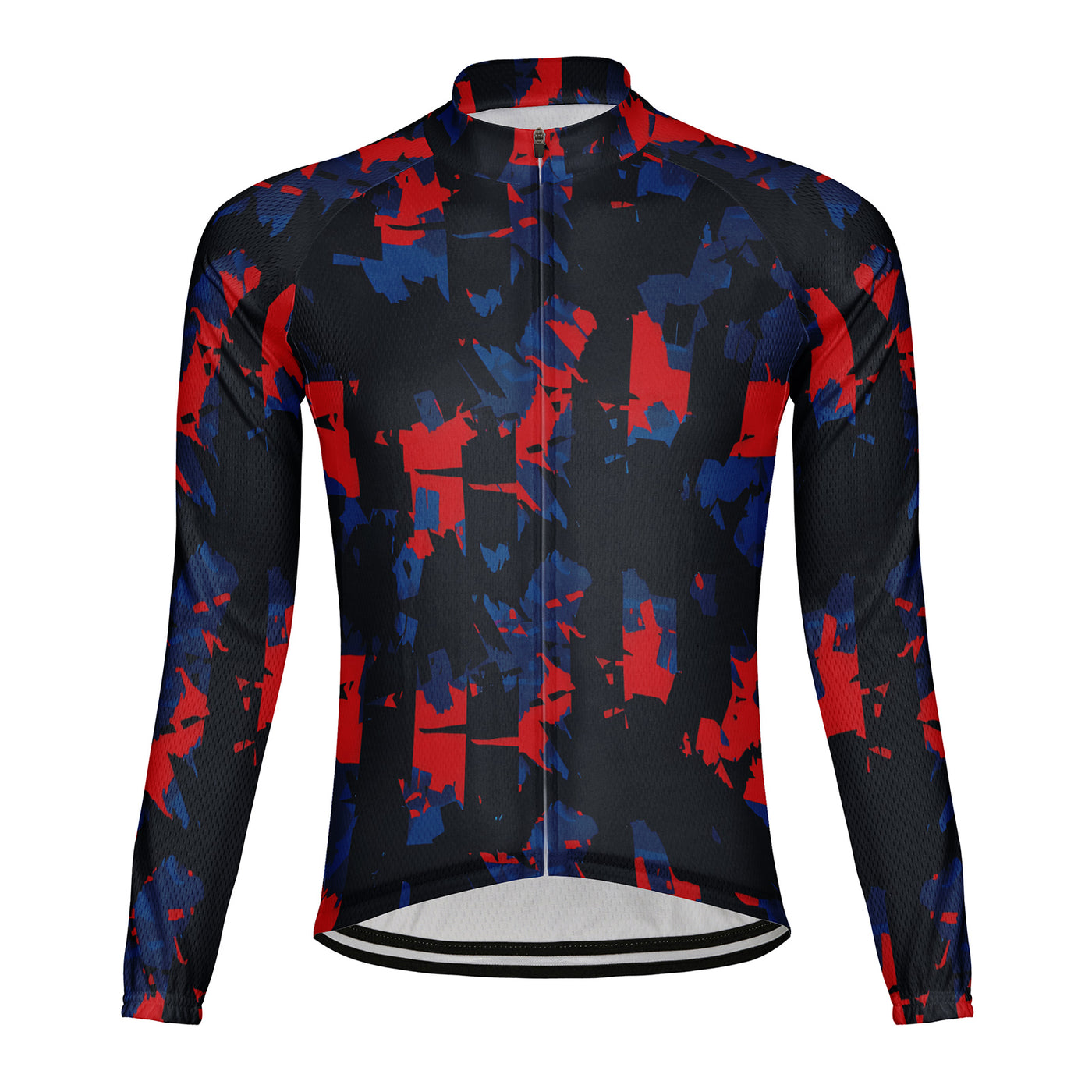 Customized Red And Blue Mist Men's Cycling Jersey Long Sleeve