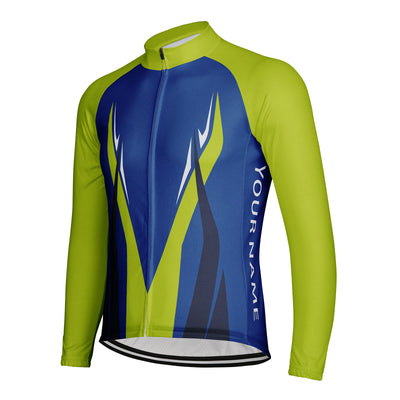 Customized The Fire Of Victory Men's Winter Thermal Fleece Cycling Jersey Long Sleeve