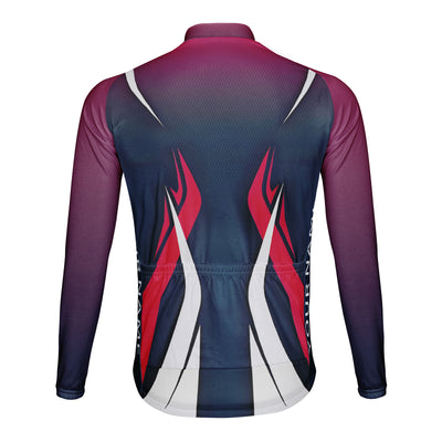 Customized The Fire Of Victory Men's Winter Thermal Fleece Cycling Jersey Long Sleeve