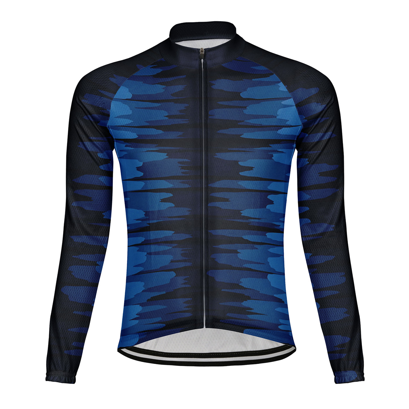 Customized Blue Glacier Men's Winter Thermal Fleece Cycling Jersey Long Sleeve