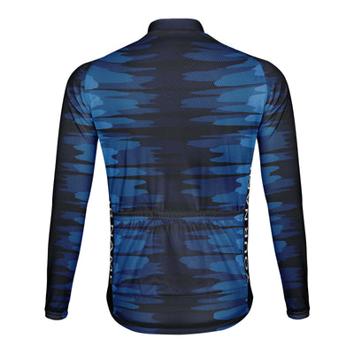 Customized Blue Glacier Men's Cycling Jersey Long Sleeve