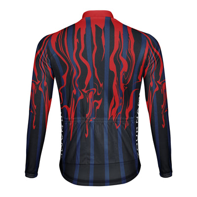 Customized Red Hokage Men's Cycling Jersey Long Sleeve