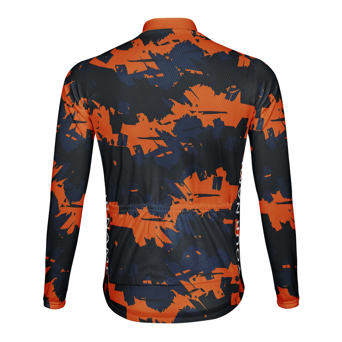 Customized Orange Camouflage Men's Cycling Jersey Long Sleeve