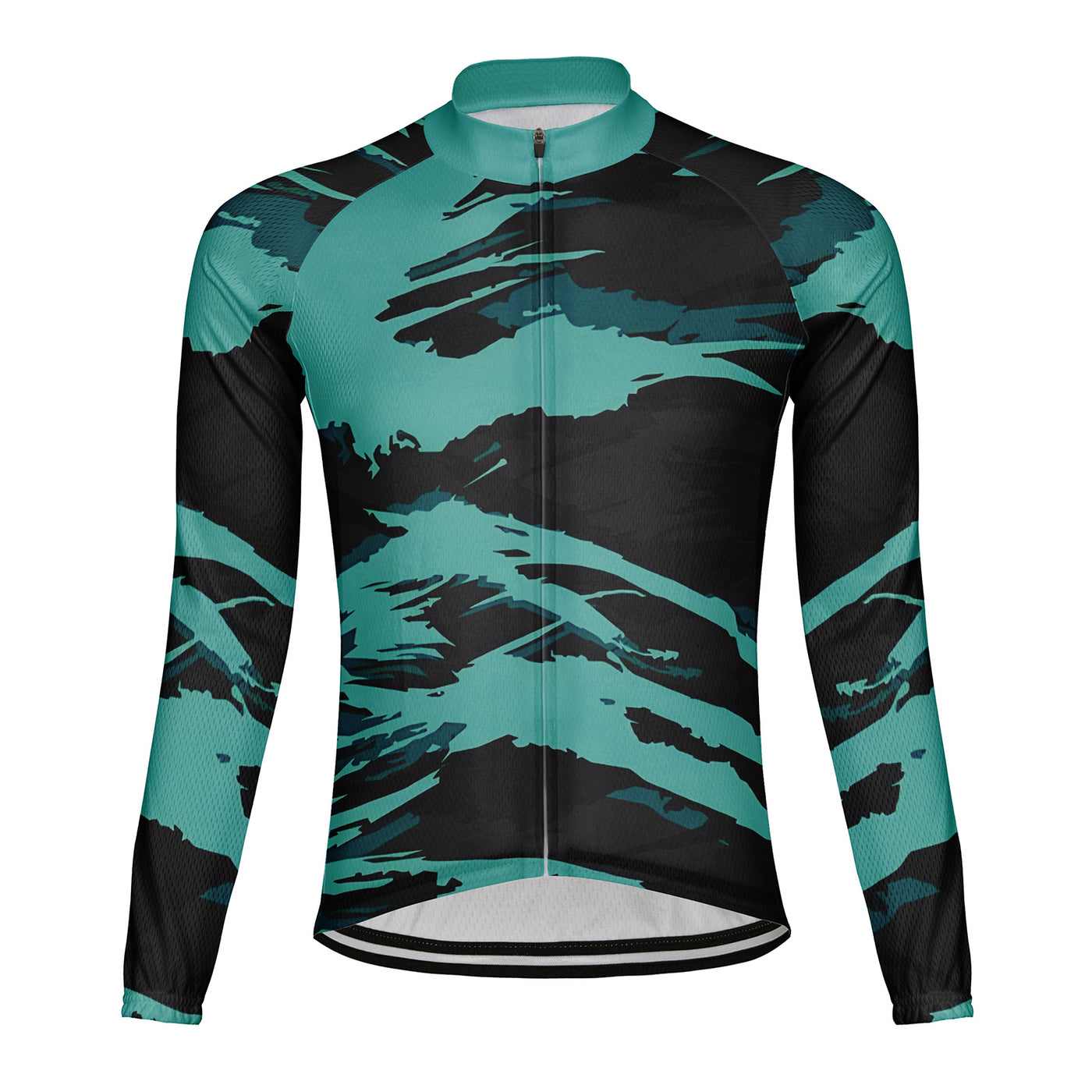 Customized Red, Blue, And Orange Contrasting Graffiti Men's Winter Thermal Fleece Cycling Jersey Long Sleeve