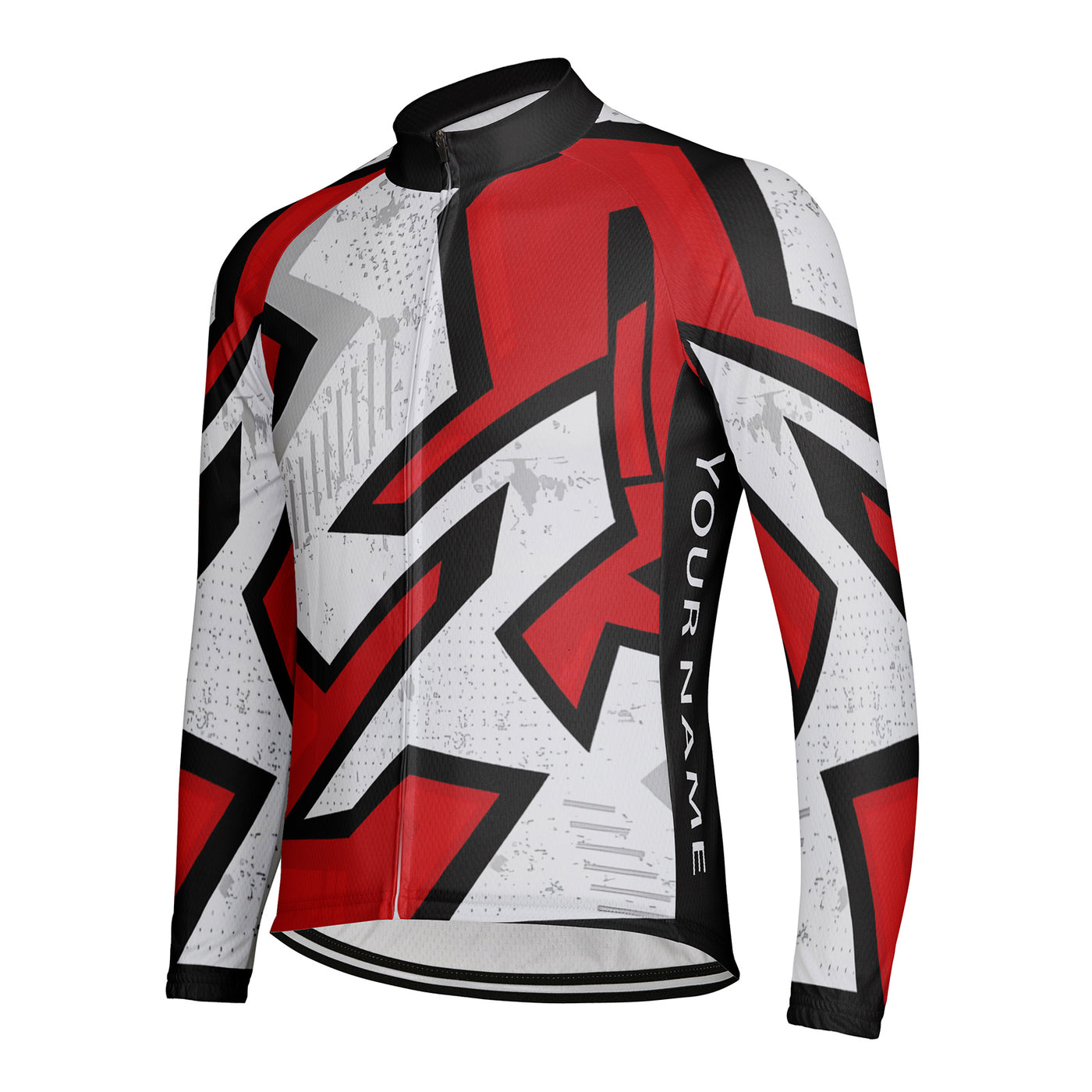Customized Mechanical Arrow Array Diagram Men's Winter Thermal Fleece Cycling Jersey Long Sleeve
