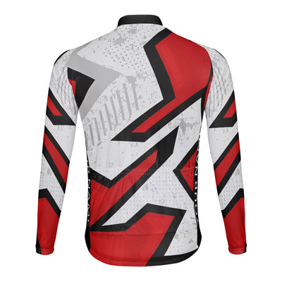 Customized Mechanical Arrow Array Diagram Men's Winter Thermal Fleece Cycling Jersey Long Sleeve