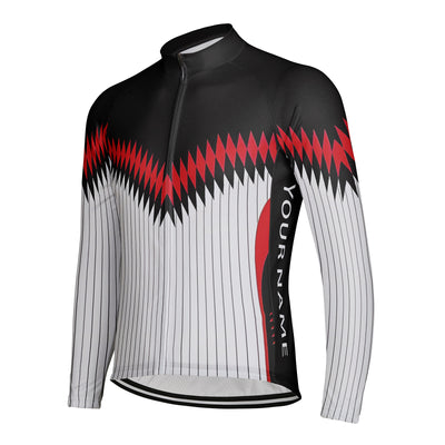 Customized Pearl Charm Men's Winter Thermal Fleece Cycling Jersey Long Sleeve