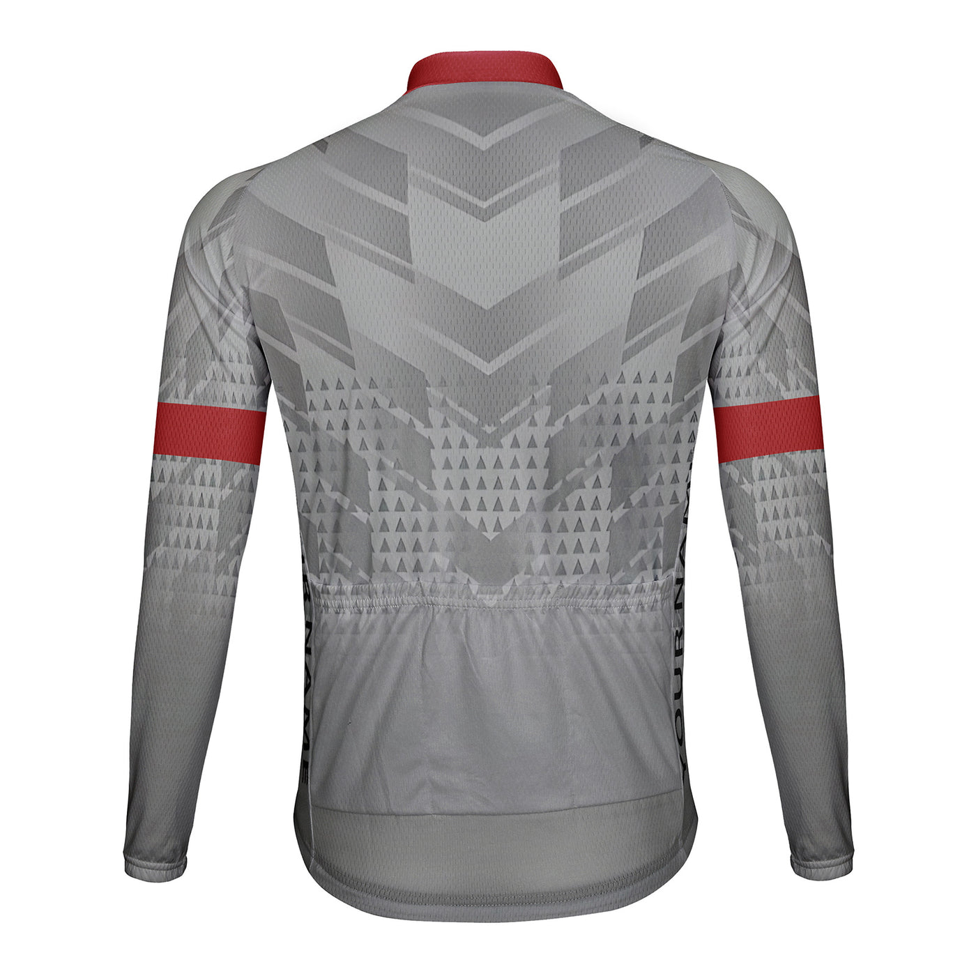 Customized Gradient Gray Men's Winter Thermal Fleece Cycling Jersey Long Sleeve
