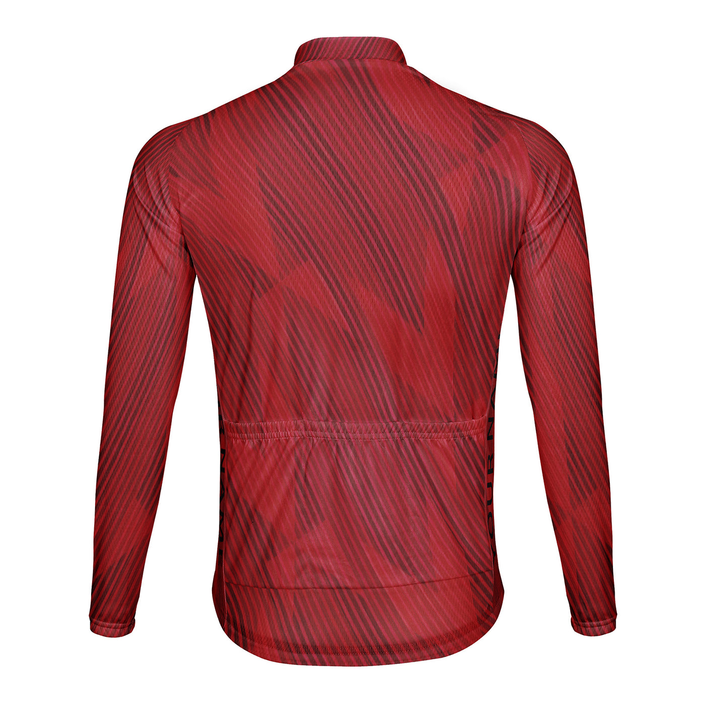 Customized Diagonal Line Men's Winter Thermal Fleece Cycling Jersey Long Sleeve