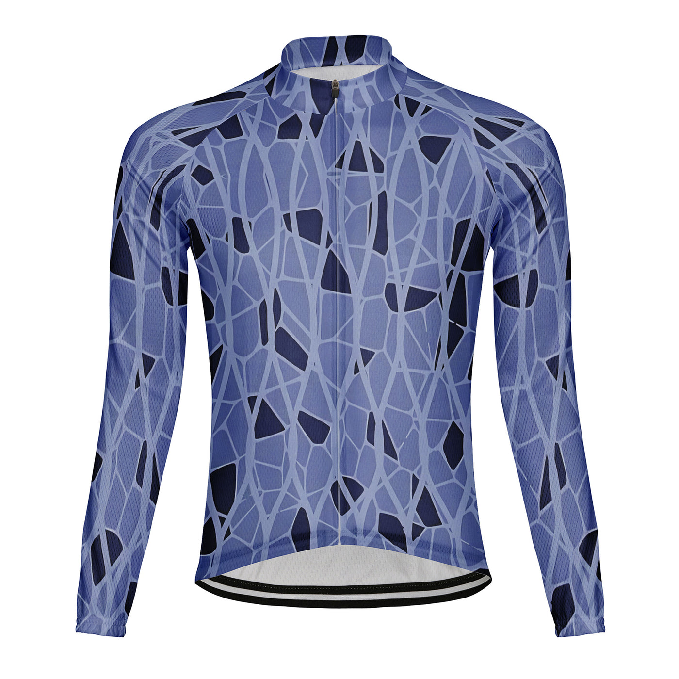 Customized Speckled Pattern Men's Winter Thermal Fleece Cycling Jersey Long Sleeve