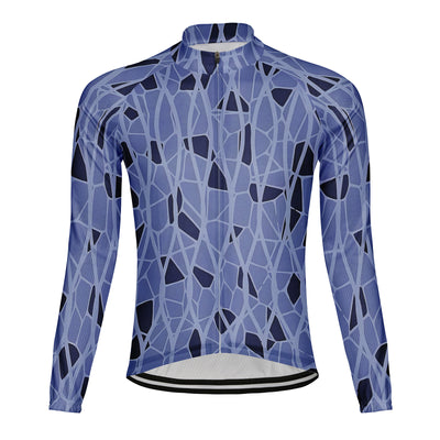 Customized Speckled Pattern Men's Winter Thermal Fleece Cycling Jersey Long Sleeve